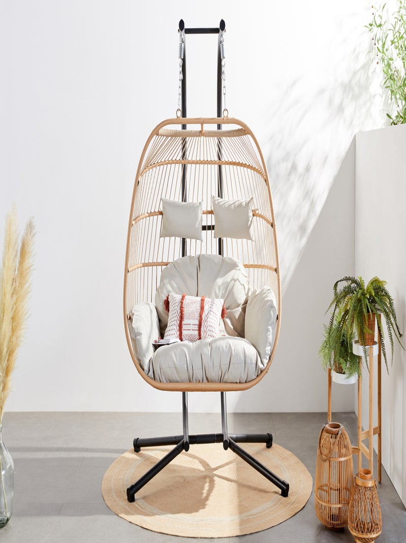 FARO Fauteuil suspendu 2 places effet rotin Bois naturel - Kiabi