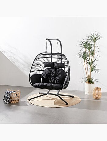 FARO Fauteuil suspendu 2 places noir