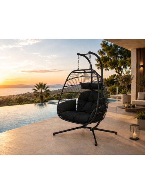 FARO Fauteuil suspendu 2 places noir - Kiabi FARO Fauteuil suspendu 2 places noir - Kiabi