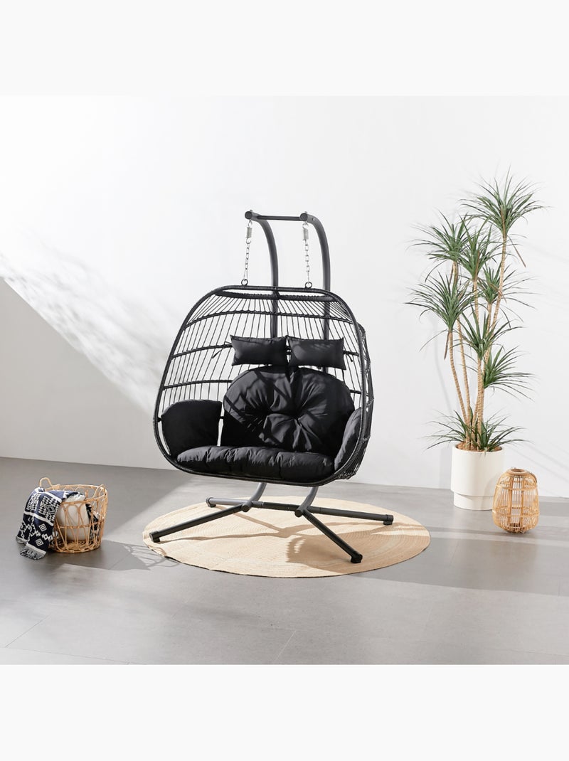 FARO Fauteuil suspendu 2 places noir Noir - Kiabi