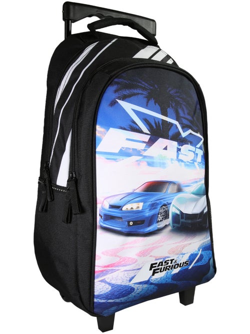 Fast & Furious - Sac à dos à roulettes noir, 2 compartiments - Bagtrotter - Kiabi