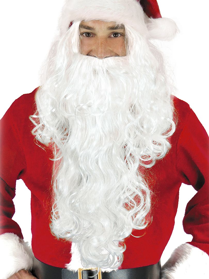 Toddmomy Fausse Barbe Blanche Noël Santa Costume Barbe Faux Cheveux du Visage Moustaches pour Santa Claus Costume Accessoires Noël Fête Faveur Cadeau 