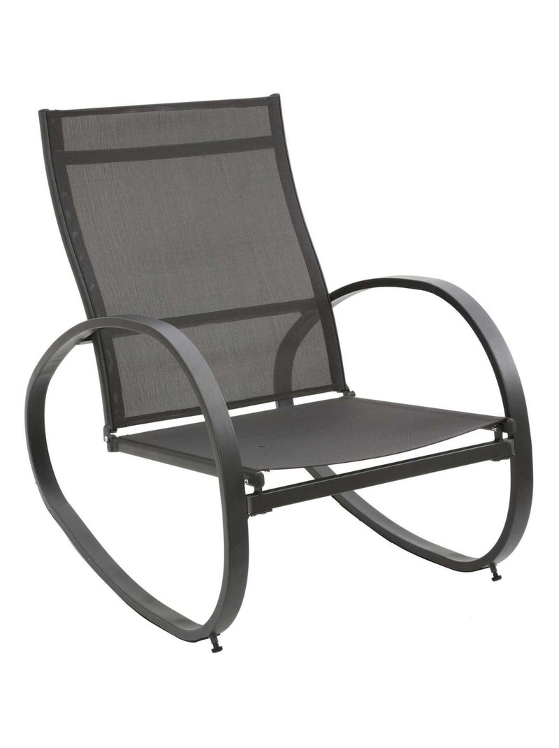 Fauteuil à bascule d'extérieur avec coussin NEVADA Gris foncé - Kiabi