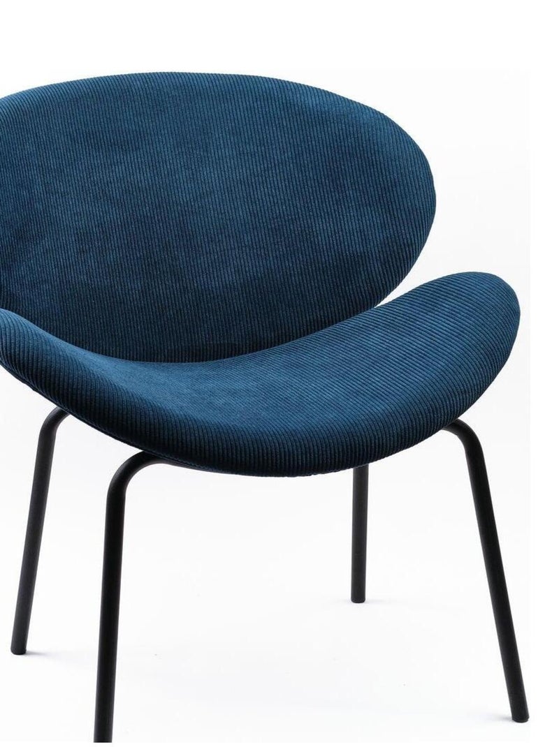 Fauteuil arrondi en velours cotelé COZY Bleu - Kiabi