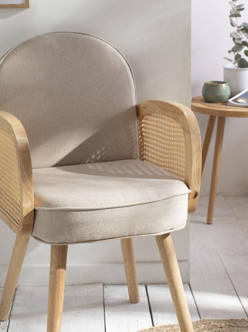 Fauteuil avec cannage PALMA Beige - Kiabi