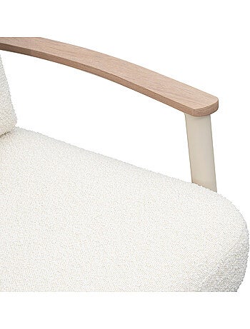 Fauteuil bas de jardin en aluminium effet bois et corde tressée MYLORE