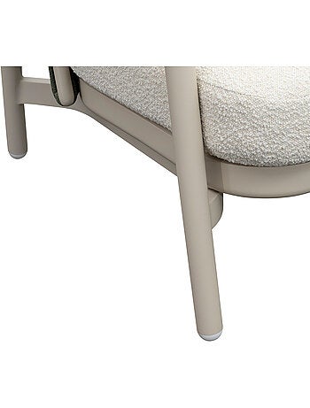 Fauteuil bas de jardin en aluminium effet bois et corde tressée MYLORE