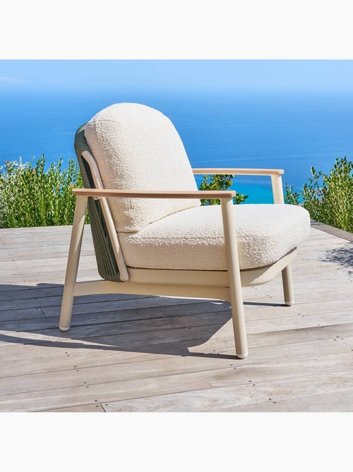 Fauteuil bas de jardin en aluminium effet bois et corde tressée MYLORE - Kiabi Fauteuil bas de jardin en aluminium effet bois et corde tressée MYLORE - Kiabi