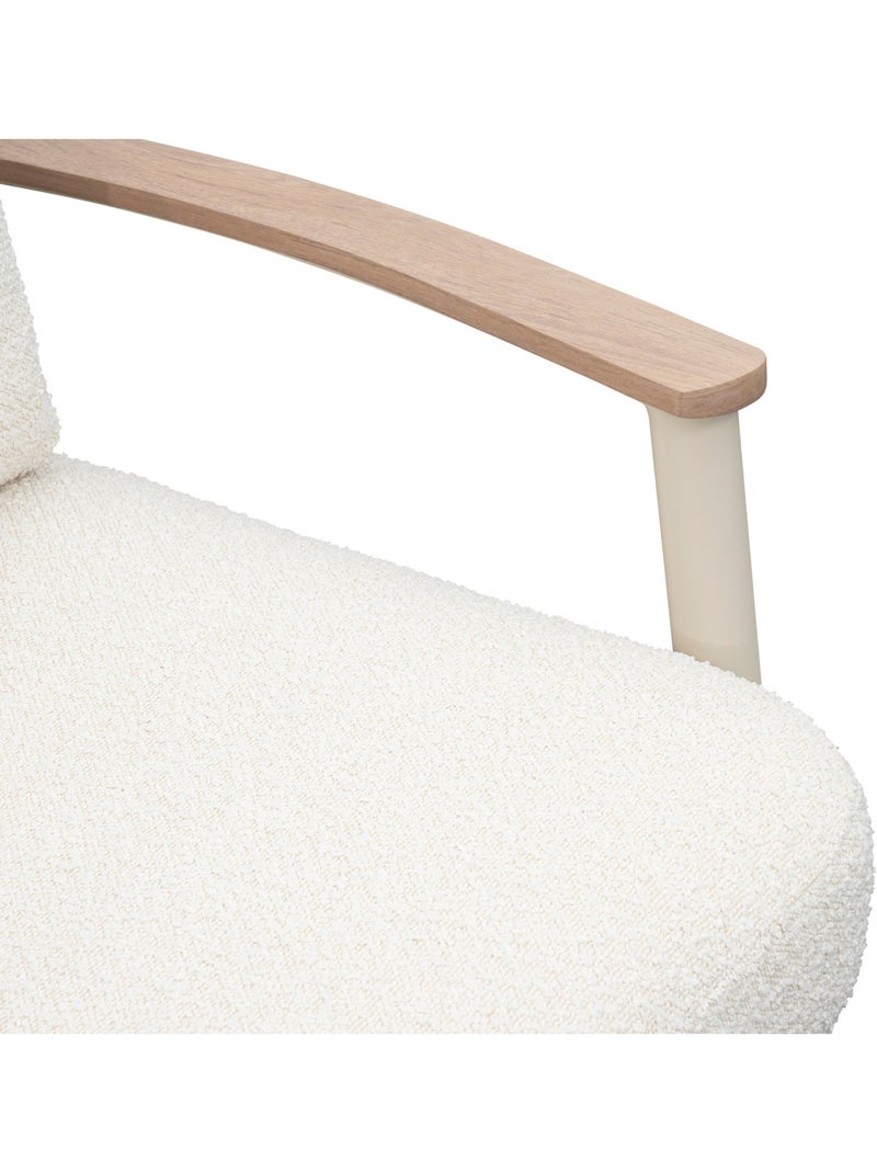 Fauteuil bas de jardin en aluminium effet bois et corde tressée MYLORE Beige argile - Kiabi