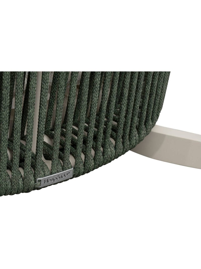 Fauteuil bas de jardin en aluminium effet bois et corde tressée MYLORE Beige argile - Kiabi