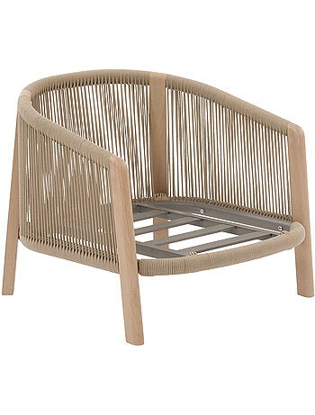 Fauteuil bas de jardin en aluminium et corde tressée NELORA