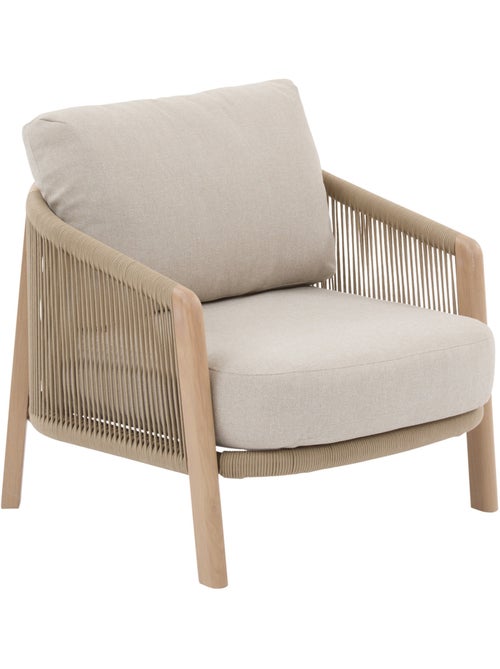Fauteuil bas de jardin en aluminium et corde tressée NELORA - Kiabi