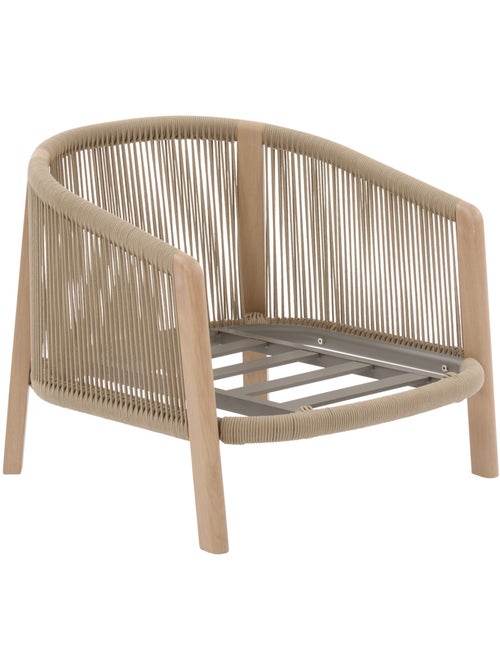 Fauteuil bas de jardin en aluminium et corde tressée NELORA - Kiabi