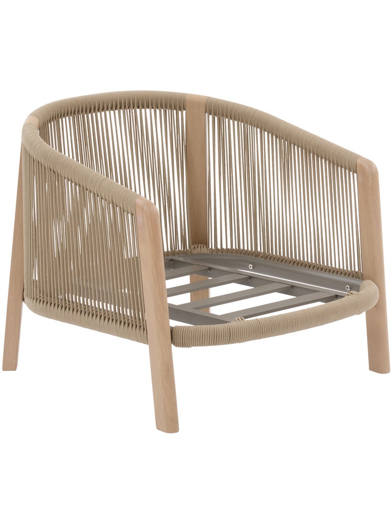 Fauteuil bas de jardin en aluminium et corde tressée NELORA Beige - Kiabi