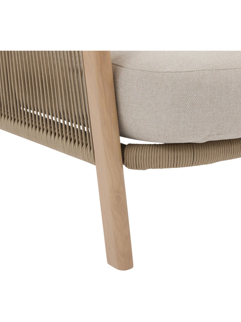 Fauteuil bas de jardin en aluminium et corde tressée NELORA Beige - Kiabi