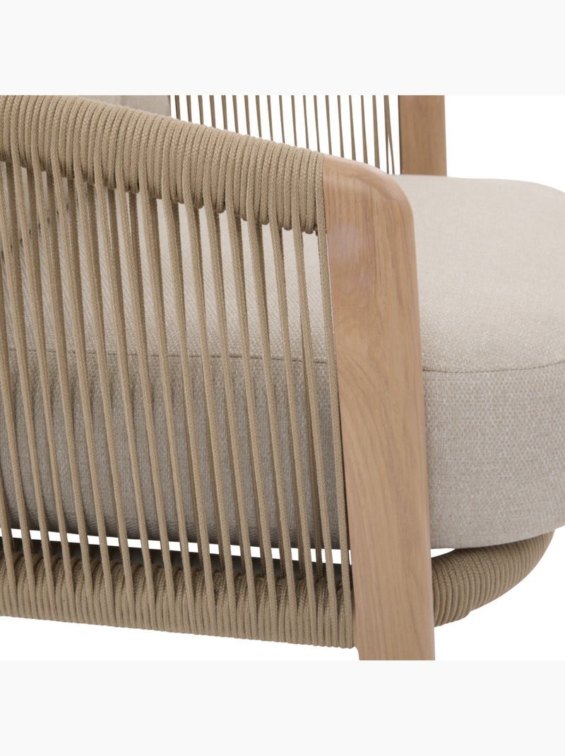 Fauteuil bas de jardin en aluminium et corde tressée NELORA Beige - Kiabi