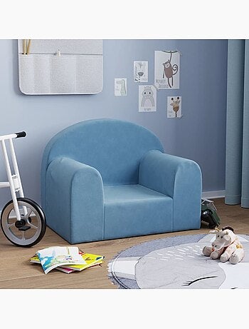Fauteuil canapé enfant en peluche avec housse amovible lavable - vidaxl