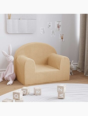 Fauteuil canapé enfant en peluche avec housse amovible lavable - vidaxl