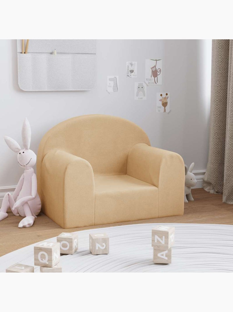 Fauteuil canapé enfant en peluche avec housse amovible lavable - vidaxl Crème - Kiabi