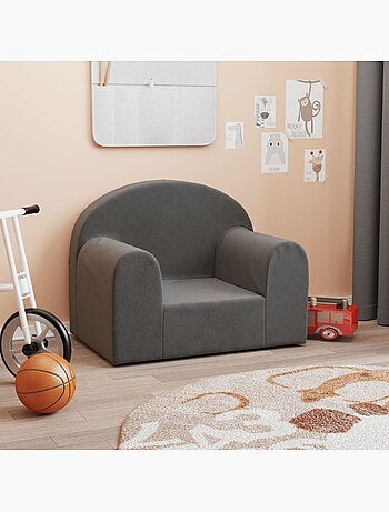 Fauteuil canapé enfant en peluche avec housse amovible lavable - vidaxl