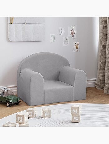 Fauteuil canapé enfant en peluche avec housse amovible lavable - vidaxl