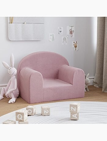 Fauteuil canapé enfant en peluche avec housse amovible lavable - vidaxl