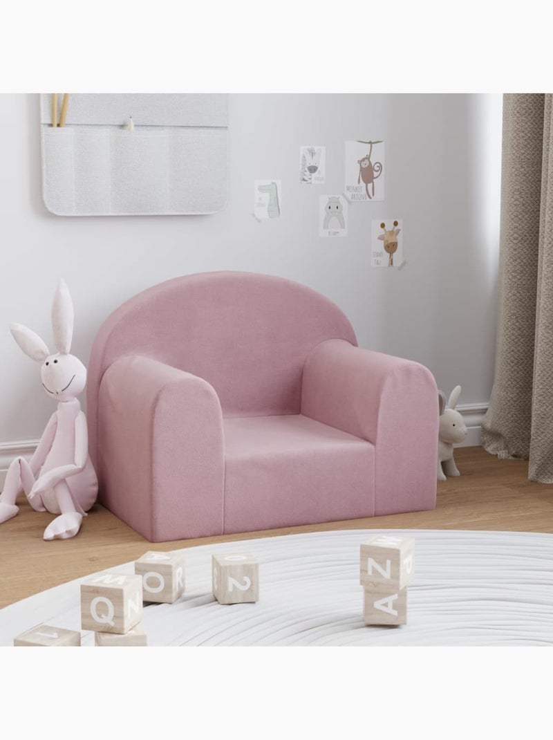 Fauteuil canapé enfant en peluche avec housse amovible lavable - vidaxl Rose - Kiabi