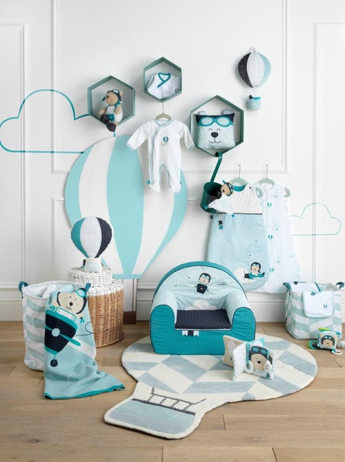 Fauteuil club 42x51cm en coton Bleu - SAUTHON - Kiabi