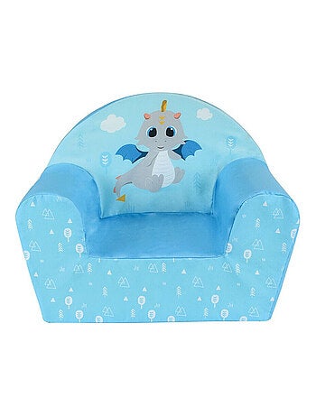 Fauteuil club bleu Léon le Dragon