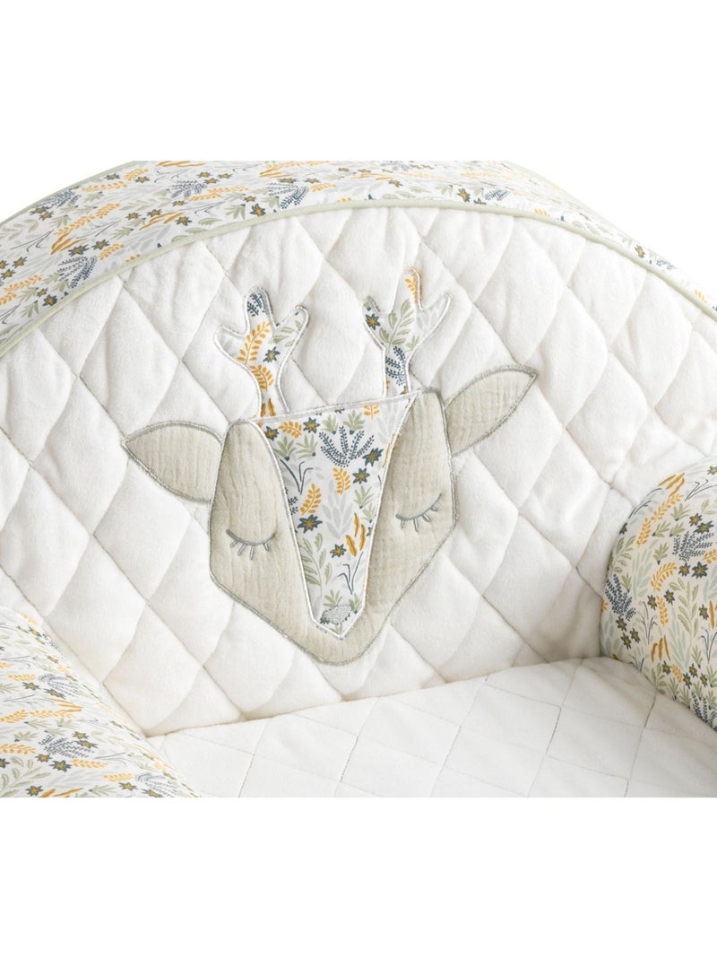Fauteuil club en coton - SAUTHON Blanc - Kiabi