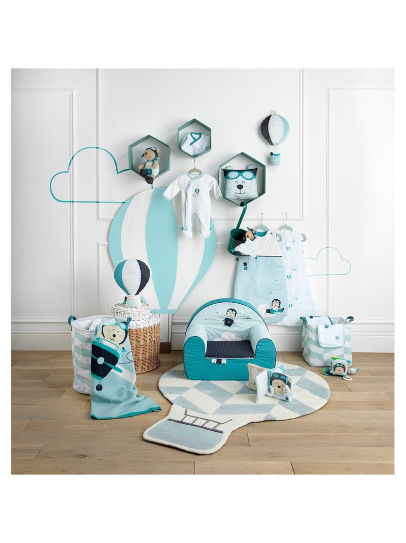 Fauteuil club enfant en coton - SAUTHON Bleu - Kiabi