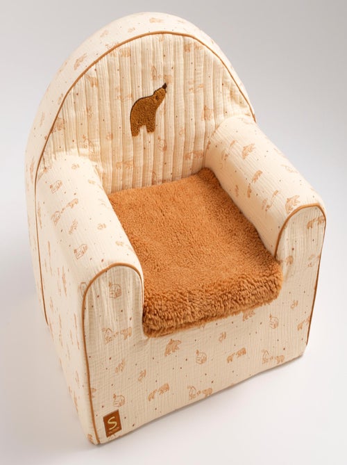 Fauteuil club enfant en gaze de coton et effet moutonné - SAUTHON - Kiabi
