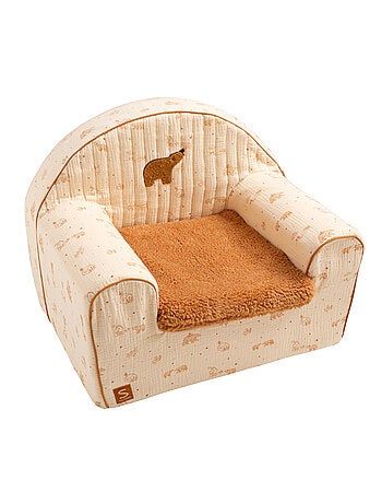 Fauteuil club enfant en gaze de coton et sherpa - SAUTHON