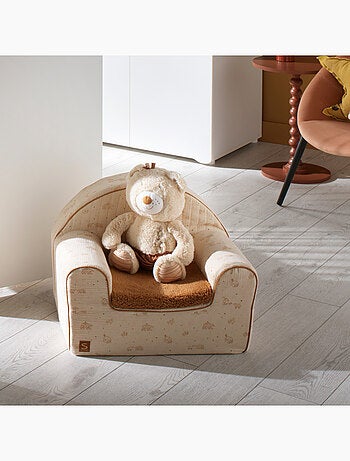 Fauteuil club enfant en gaze de coton et sherpa - SAUTHON