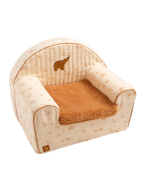 Fauteuil club enfant en gaze de coton et sherpa - SAUTHON - Kiabi