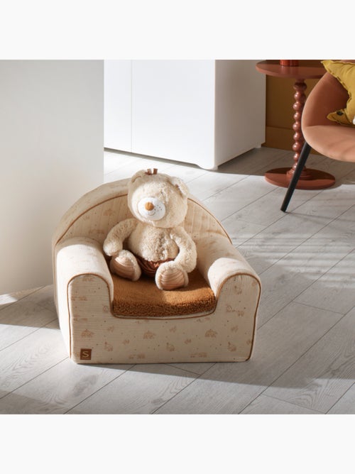 Fauteuil club enfant en gaze de coton et sherpa - SAUTHON - Kiabi