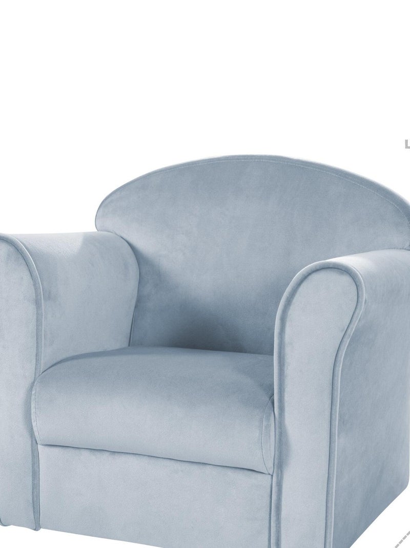 Fauteuil club enfant en velours doux - ROBA 'lil sofa' Bleu clair - Kiabi