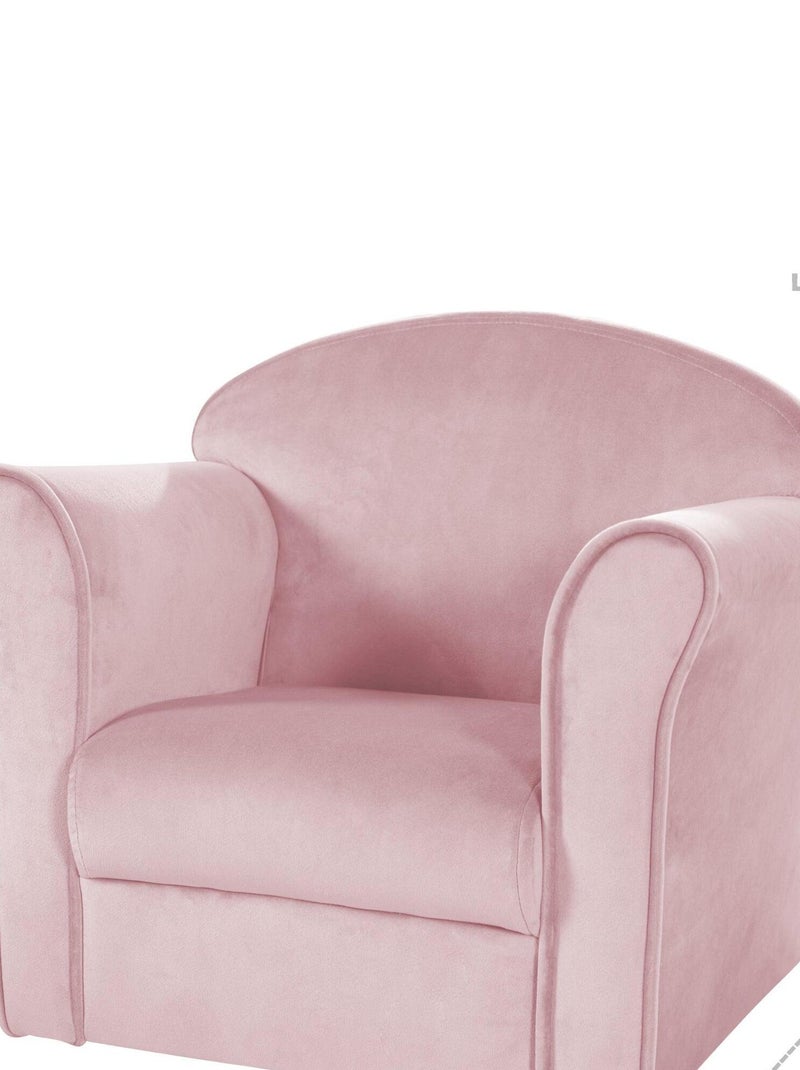 Fauteuil club enfant en velours doux - ROBA 'lil sofa' Rose - Kiabi