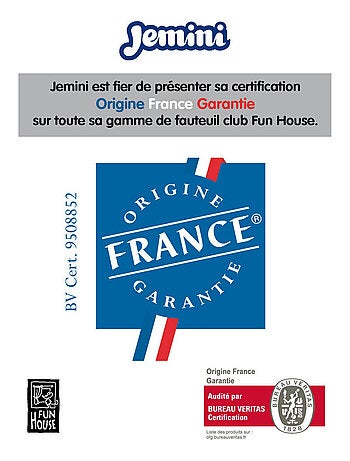 Fauteuil club imprimé pour enfant T'choupi couleur rouge et jaune