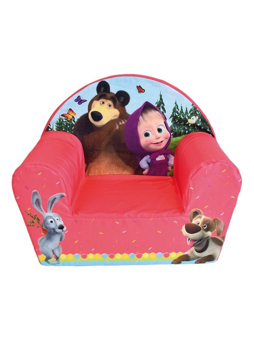 Fauteuil club imprimé pour enfant thème Imprimé Masha et Michka couleur rouge - Kiabi