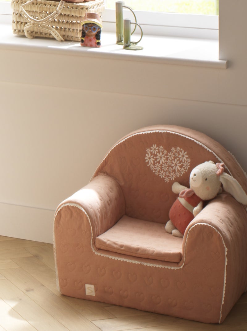 Fauteuil club pour enfant en coton matelassé - SAUTHON Rose - Kiabi