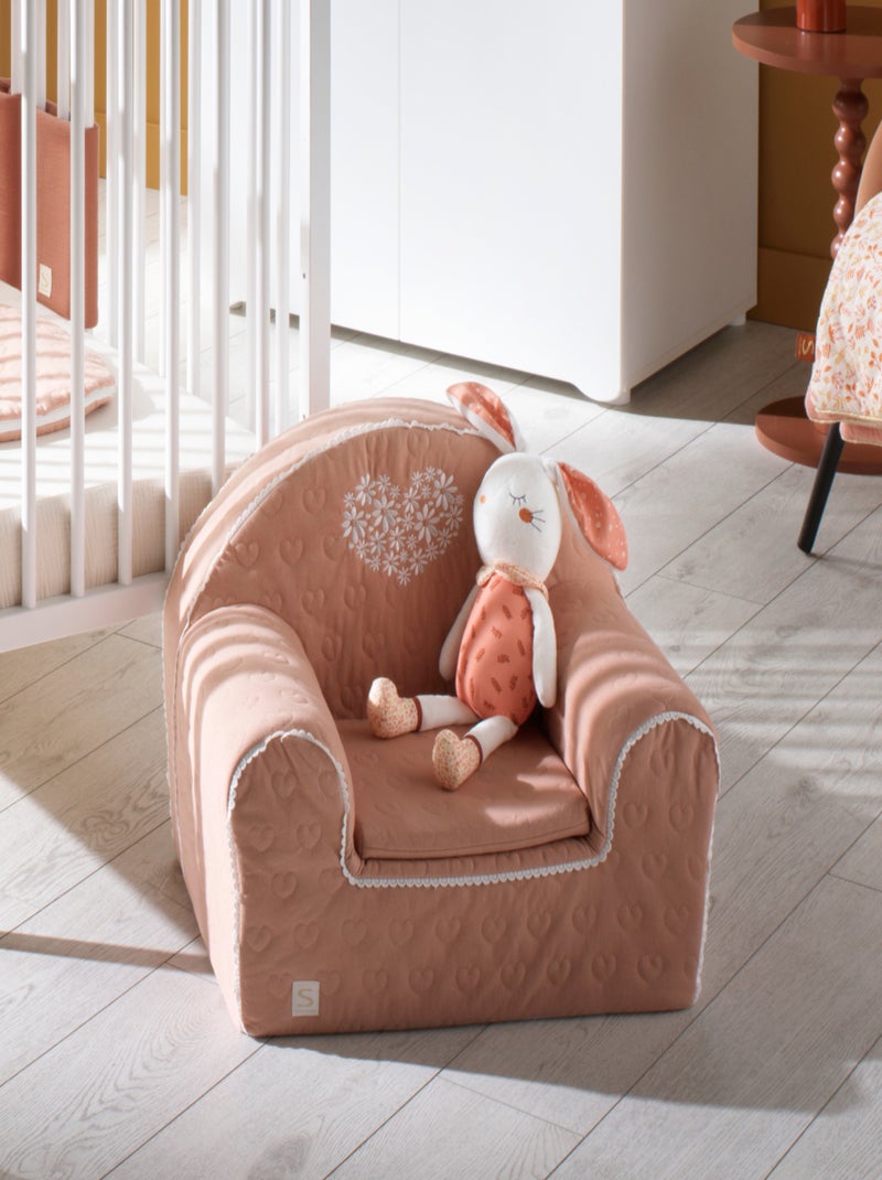 Fauteuil club pour enfant en coton matelassé - SAUTHON Rose - Kiabi