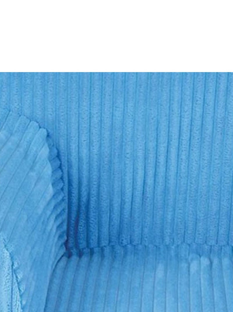 Fauteuil club velours côtelé bleu Bleu - Kiabi