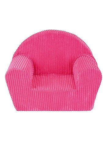 Fauteuil club velours côtelé rose