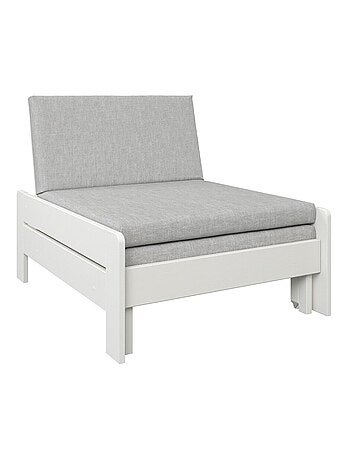 Fauteuil convertible en lit avec coussins pin massif BASILE