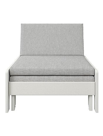 Fauteuil convertible en lit avec coussins pin massif BASILE