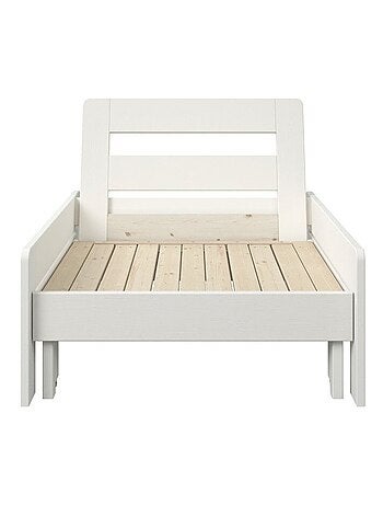 Fauteuil convertible en lit avec coussins pin massif BASILE