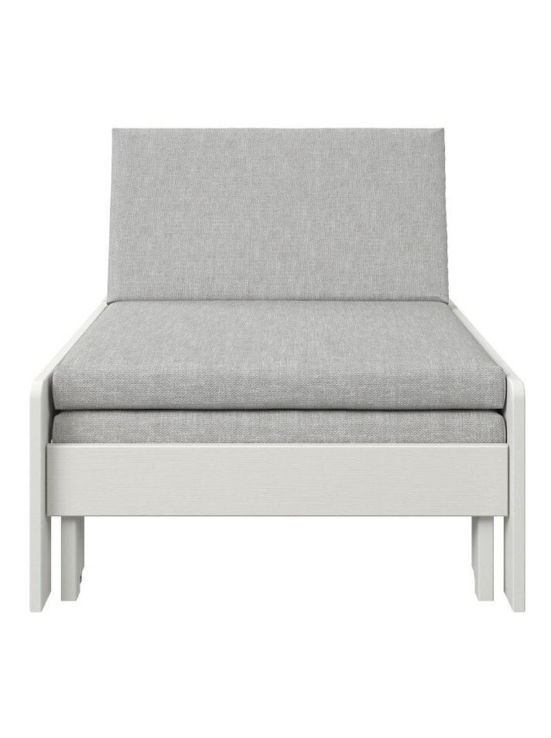 Fauteuil convertible en lit avec coussins pin massif BASILE Blanc - Kiabi