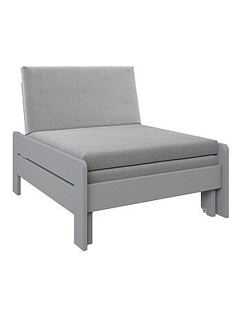 Fauteuil convertible en lit avec coussins pin massif BASILE
