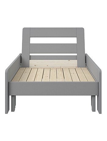 Fauteuil convertible en lit avec coussins pin massif BASILE